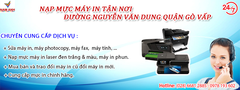 Dịch vụ nạp mực máy in tận nơi đường Nguyễn Văn Dung quận Gò Vấp