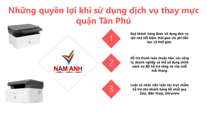 Những quyền lợi khi sử dụng dịch vụ thay mực quận Tân Phú 